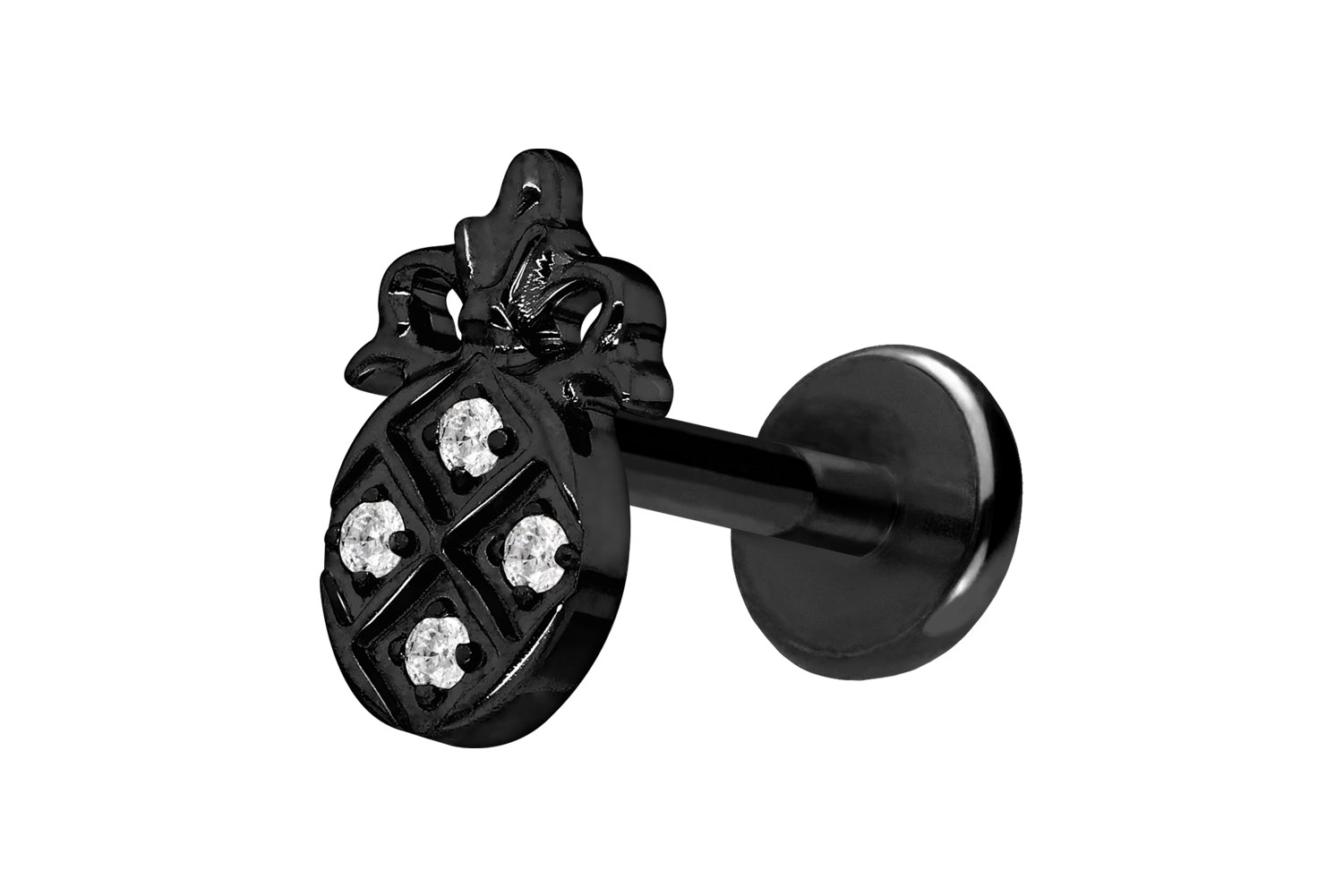 Titan Labret Piercing mit Push Fit KRISTALLANANAS